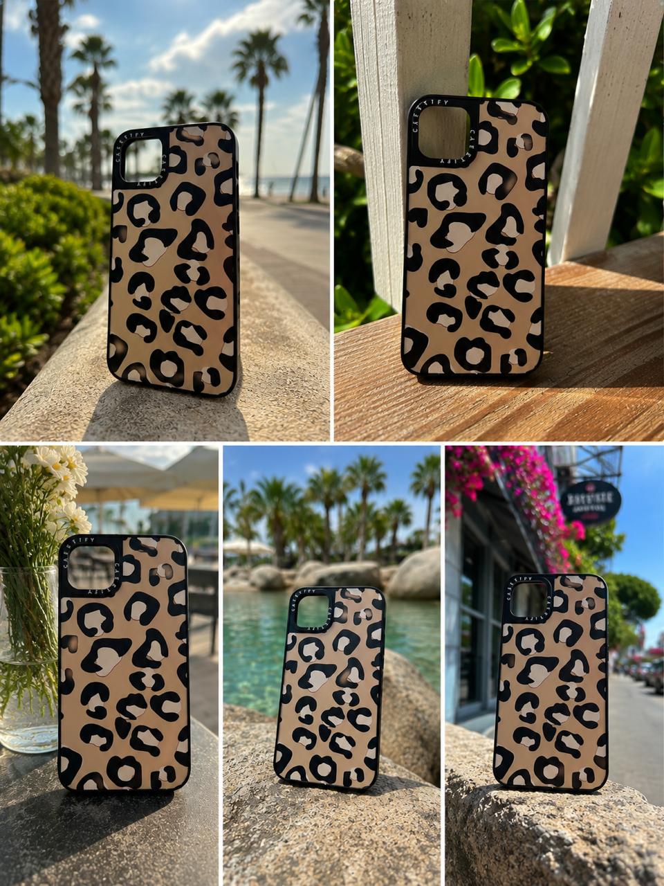 Leopar Desenli İphone Telefon Kılıfı